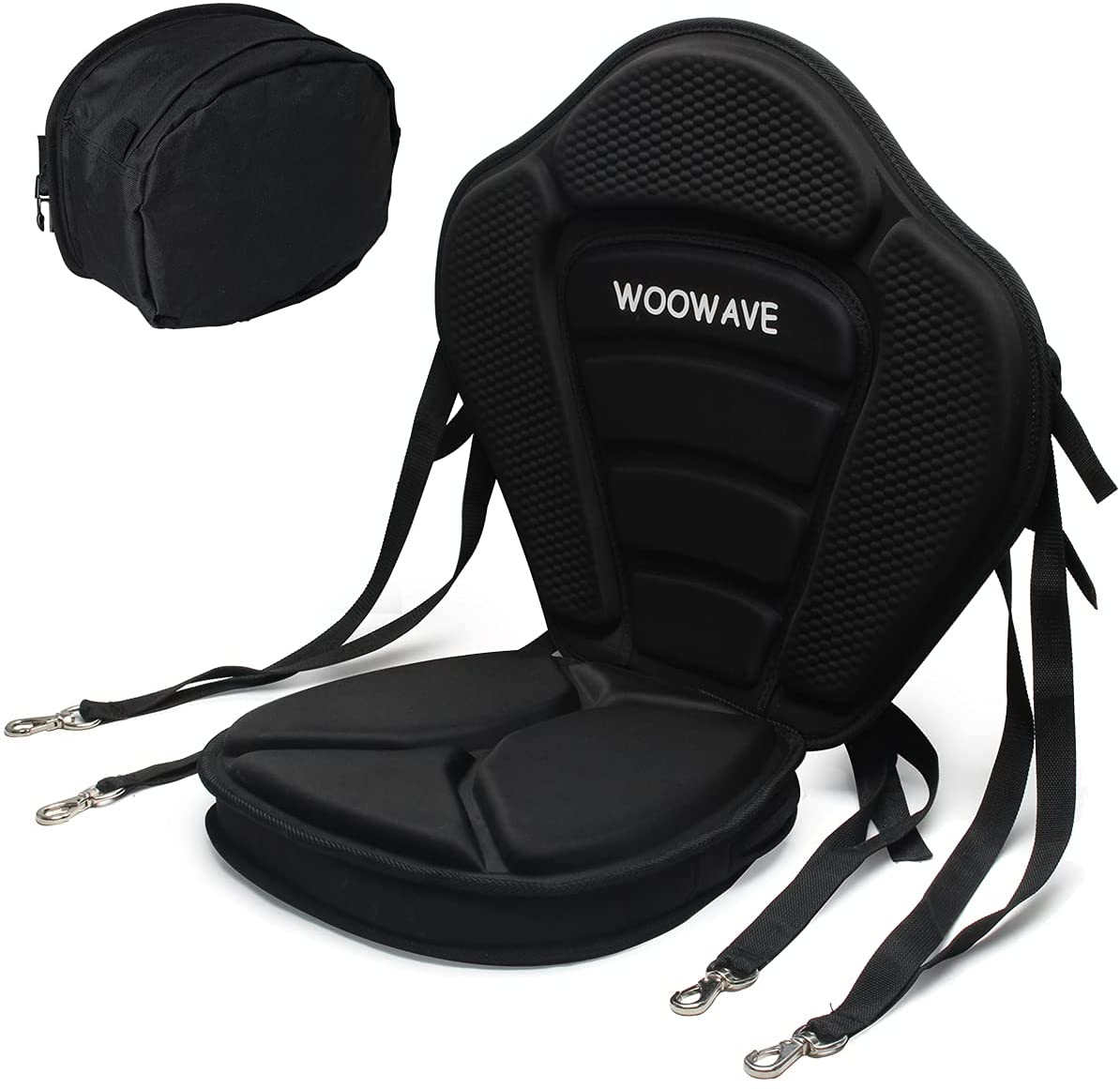 WOOWAVE Kayak Seat Thickened Padded Canoe Seat Adjustable Boat Seat  Cushioned Fishing Seat High Back Comfortable Backrest Support with  Detachable Back Storage Bag - Kayaking and Kayak Fishing Store